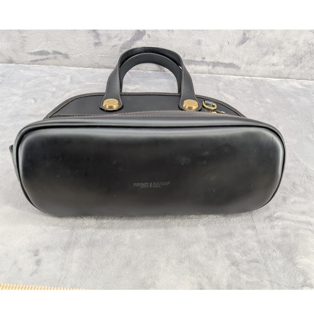 Vtg Dooney & Bourke Cabriolet Cloth Leather Black top handle made in USA satchel - Picture 12 of 13